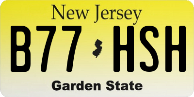 NJ license plate B77HSH