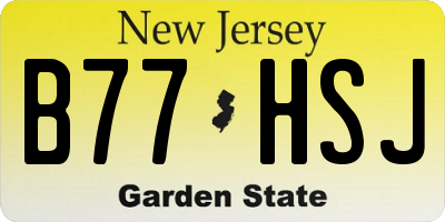 NJ license plate B77HSJ