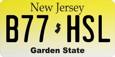 NJ license plate B77HSL