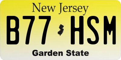 NJ license plate B77HSM