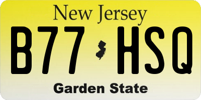 NJ license plate B77HSQ