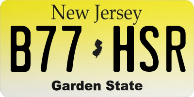 NJ license plate B77HSR