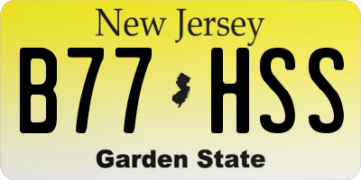 NJ license plate B77HSS