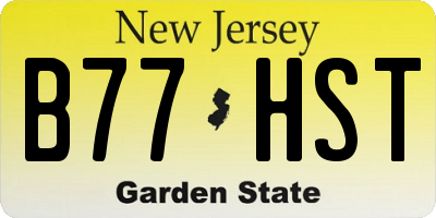 NJ license plate B77HST