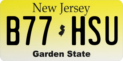 NJ license plate B77HSU