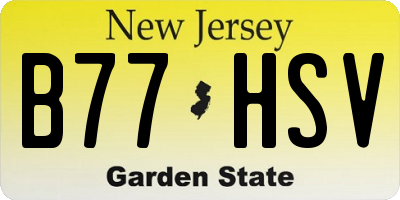 NJ license plate B77HSV