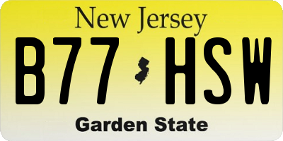 NJ license plate B77HSW