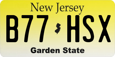 NJ license plate B77HSX