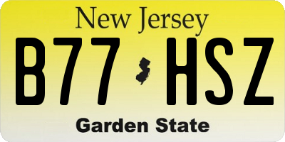 NJ license plate B77HSZ