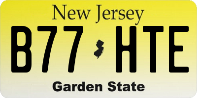 NJ license plate B77HTE