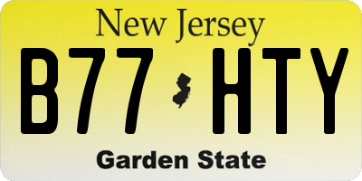 NJ license plate B77HTY