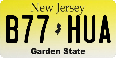 NJ license plate B77HUA