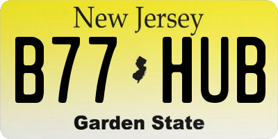 NJ license plate B77HUB