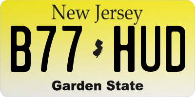 NJ license plate B77HUD