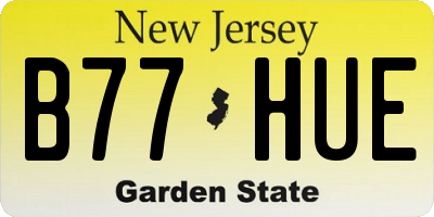 NJ license plate B77HUE