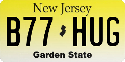 NJ license plate B77HUG