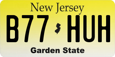 NJ license plate B77HUH