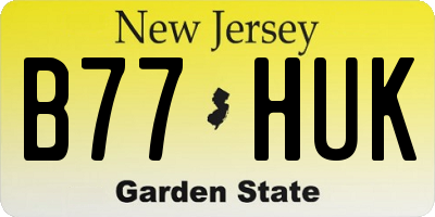 NJ license plate B77HUK