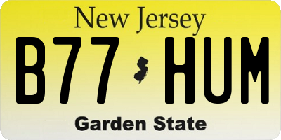 NJ license plate B77HUM