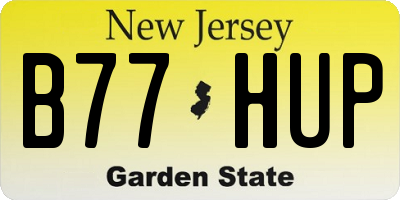 NJ license plate B77HUP