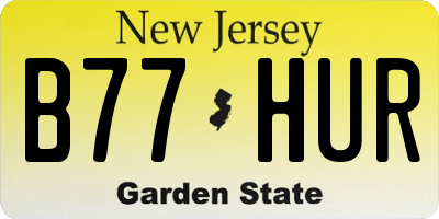 NJ license plate B77HUR