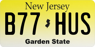 NJ license plate B77HUS