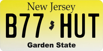 NJ license plate B77HUT