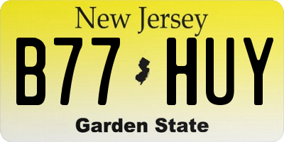 NJ license plate B77HUY