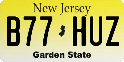 NJ license plate B77HUZ