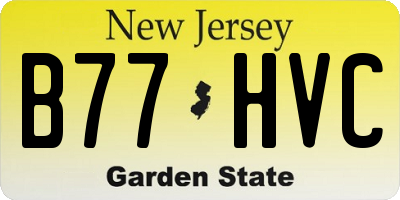 NJ license plate B77HVC