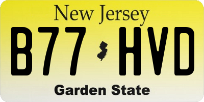 NJ license plate B77HVD