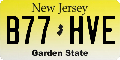 NJ license plate B77HVE