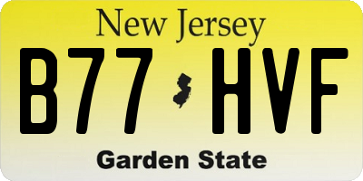 NJ license plate B77HVF