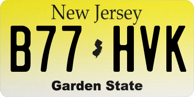 NJ license plate B77HVK