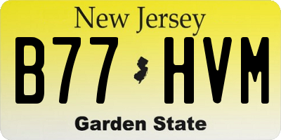 NJ license plate B77HVM