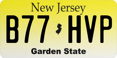 NJ license plate B77HVP