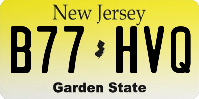 NJ license plate B77HVQ