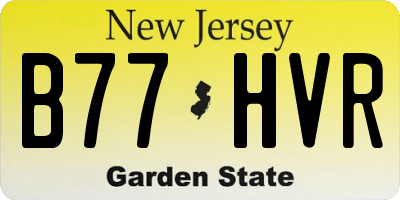 NJ license plate B77HVR
