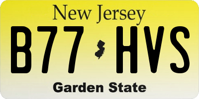 NJ license plate B77HVS
