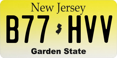 NJ license plate B77HVV