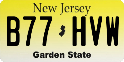 NJ license plate B77HVW