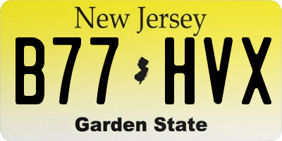 NJ license plate B77HVX