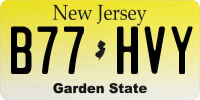 NJ license plate B77HVY