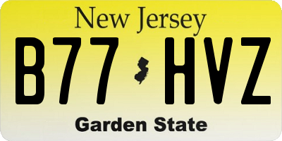 NJ license plate B77HVZ
