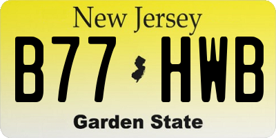 NJ license plate B77HWB