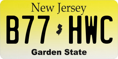 NJ license plate B77HWC