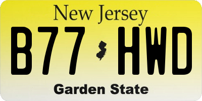 NJ license plate B77HWD