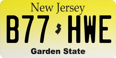 NJ license plate B77HWE