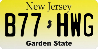 NJ license plate B77HWG