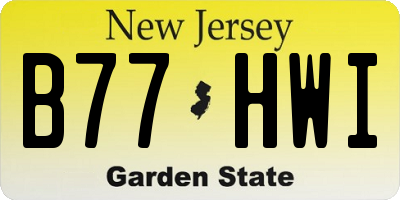 NJ license plate B77HWI